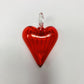 Blown Glass Heart Pendant - Red