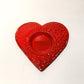 Metal Tealight Plate - Red Heart
