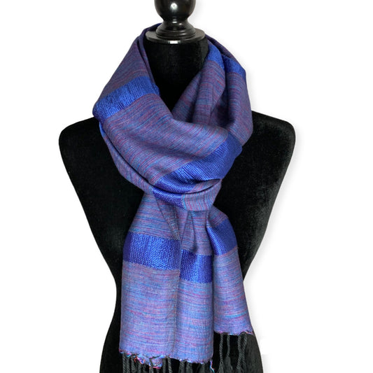 Helyat Handwoven Bamboo Viscose Scarf - Variegated Lapis Lazuli