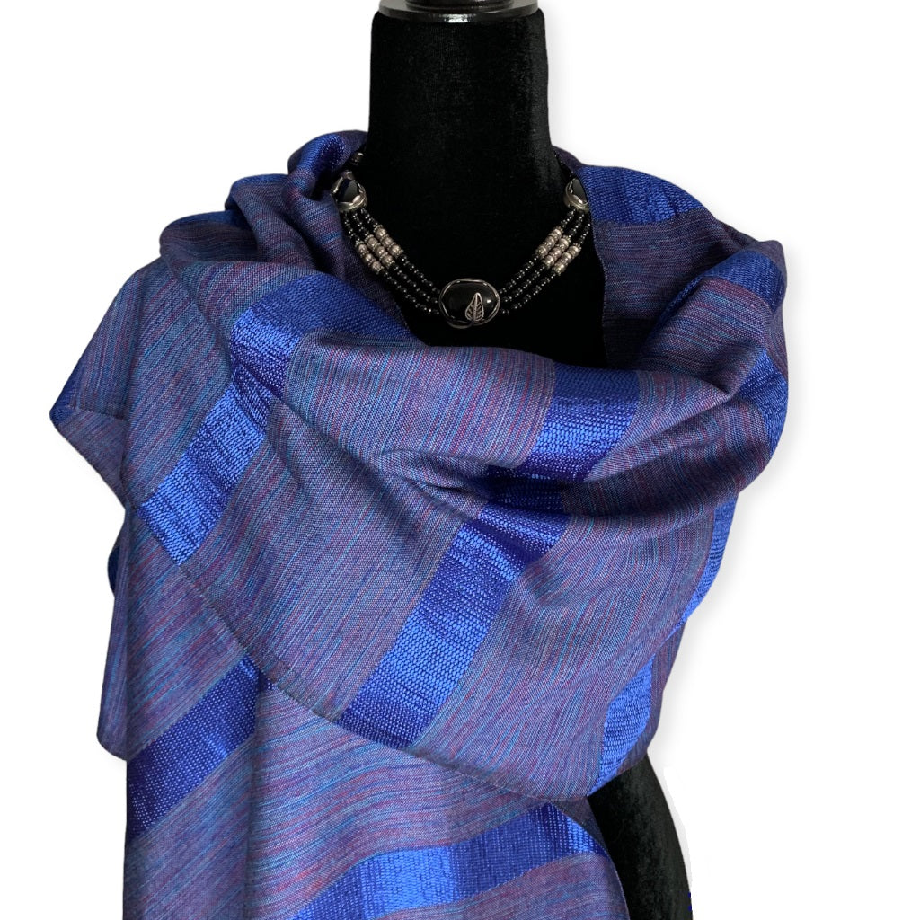Helyat Handwoven Bamboo Viscose Scarf - Variegated Lapis Lazuli