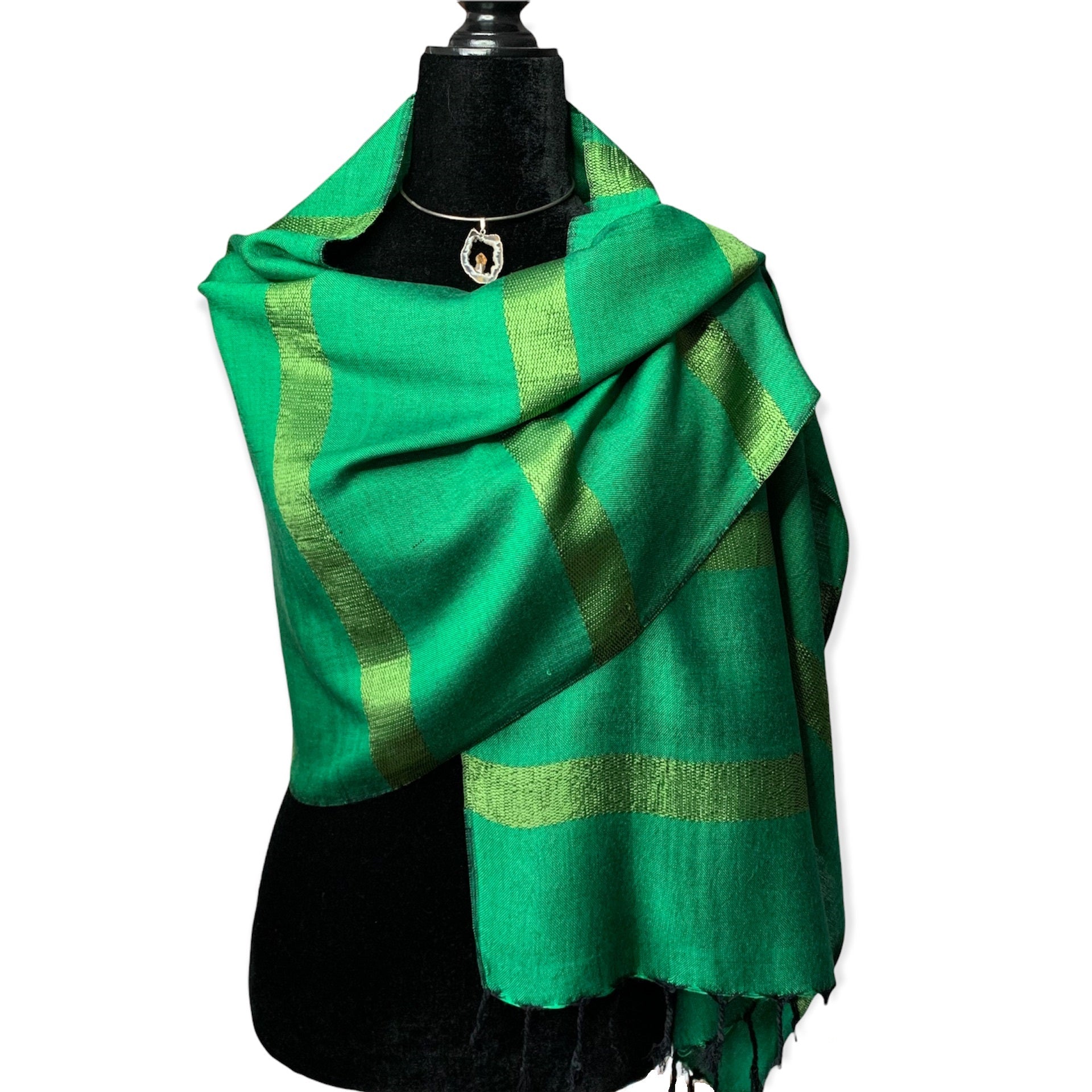 Helyat Handwoven Scarf Green
