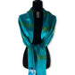 Dandarah Women's Occasion Scarves & Wraps - Artisan Made. Fair trade. Viscose Turquoise & Green
