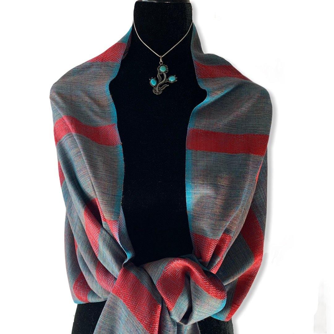 Helyat Handwoven Scarf - Turquoise & Pink