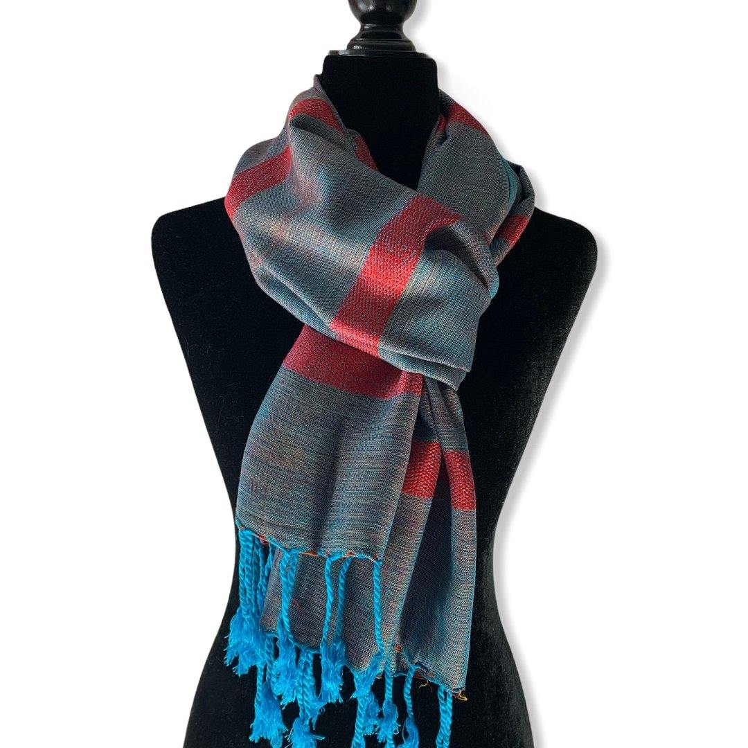 Helyat Handwoven Scarf - Turquoise & Pink