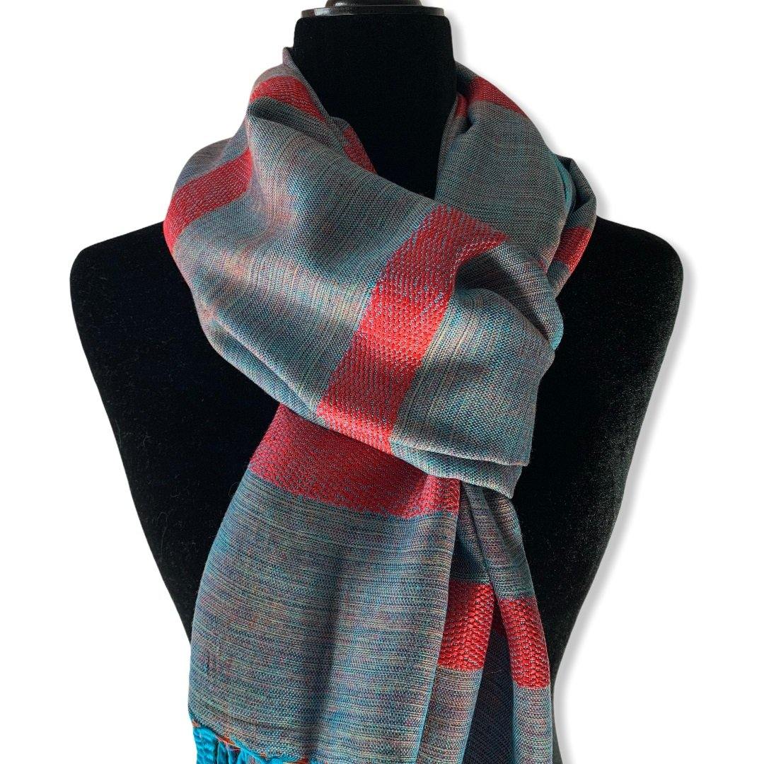 Helyat Handwoven Scarf - Turquoise & Pink