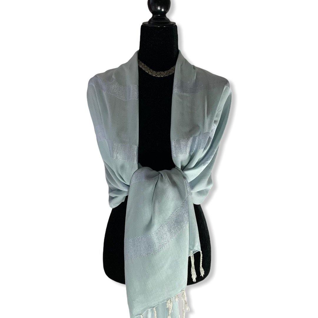 Helyat Handwoven Shawl - Light Blue
