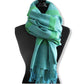 Helyat Handwoven Shawl - Variegated Turquoise & Green