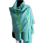 Helyat Handwoven Shawl - Variegated Turquoise & Green