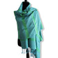 Helyat Handwoven Shawl - Variegated Turquoise & Green