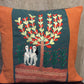 Handwoven Egyptian Cotton Cushion Cover - Hand Embroidered Art - Adam & Eve