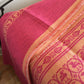 Handwoven Egyptian Cotton Bedcover: Pink & Beige Roosters & Leaves - Single