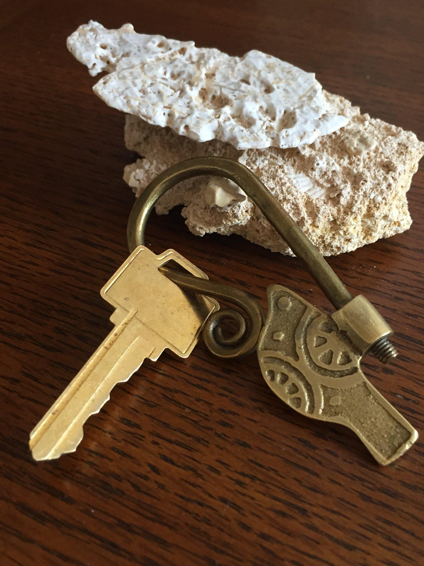 Handmade Brass Key Chain - Pigeon