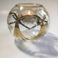 Blown Glass Candle Holder - Gold Drapes