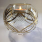 Blown Glass Candle Holder - Gold Harlequin