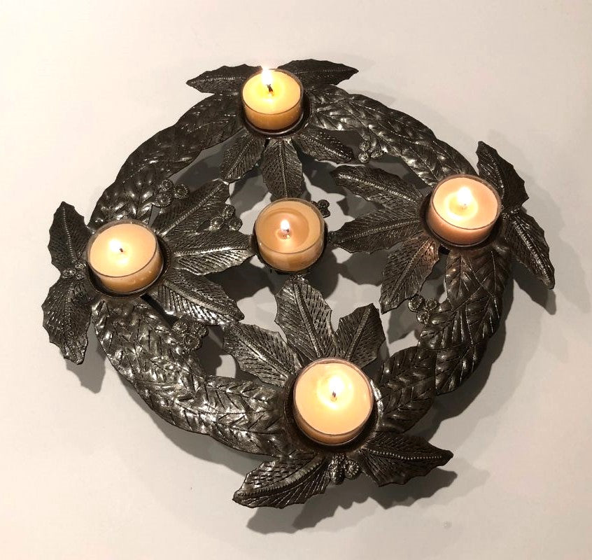 Candle Centerpieces with Upcycled Metal