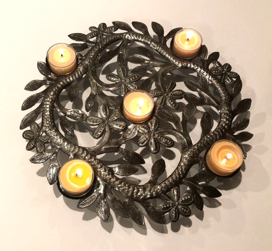 Candle Centerpieces with Upcycled Metal