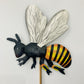 Metal Garden Stake - Bee Yellow Orange