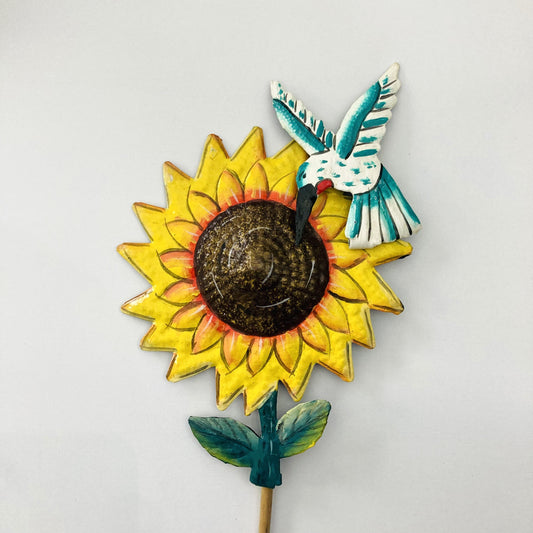Garden Stake - Sunflower & Hummingbird