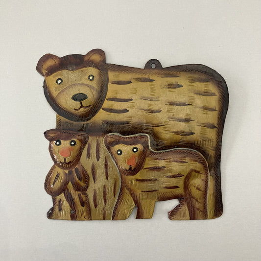 Metal Mama Bear & Cubs Ornament