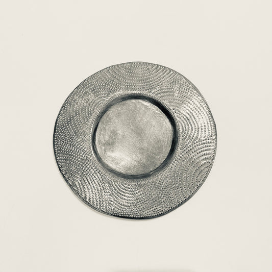 Metal Pillar Candle Plate - Circles
