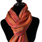 Narrow Striped Handwoven Scarf - Shades of Orange