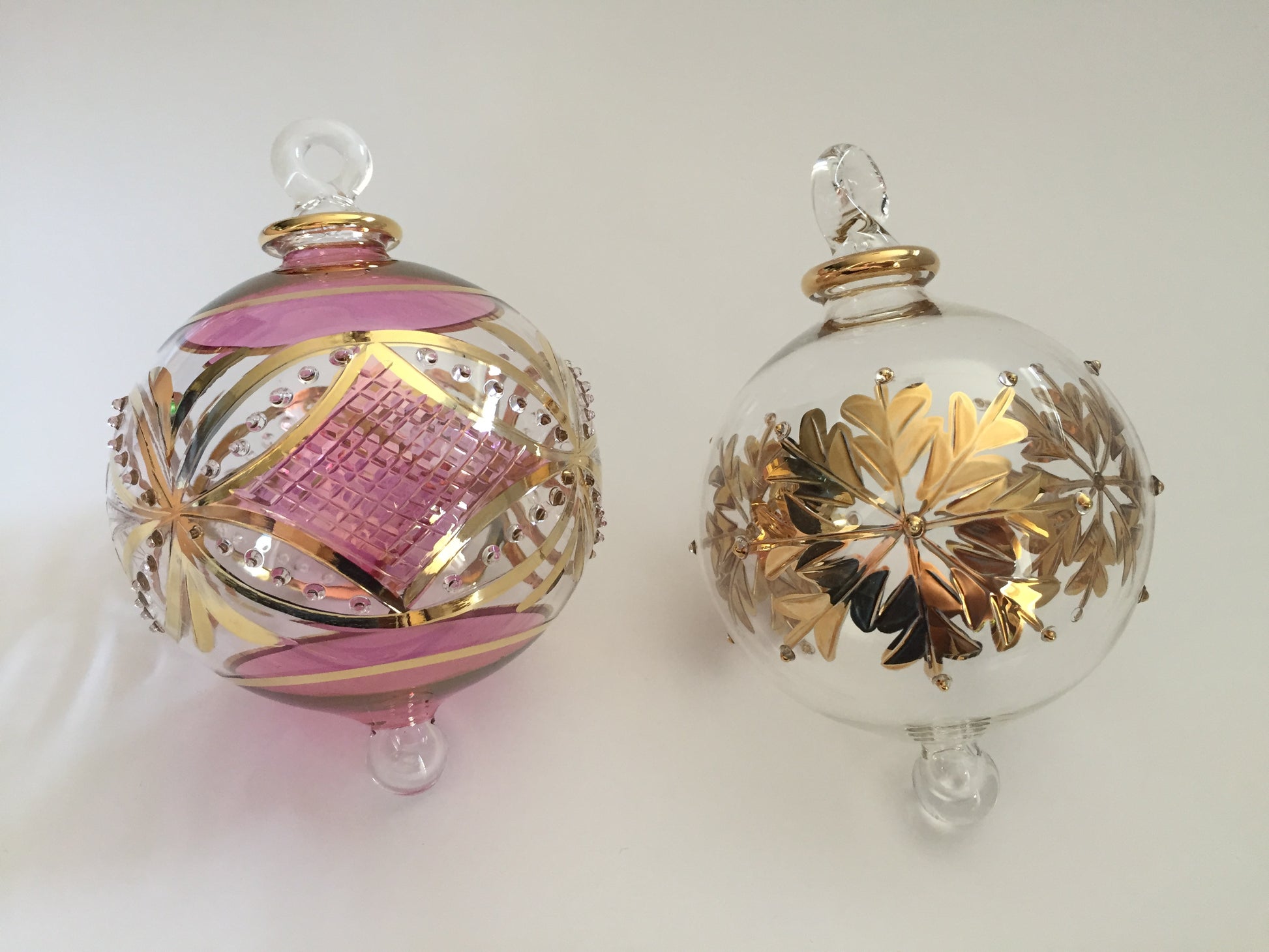 Blown Glass Ornament - Pink Carousel