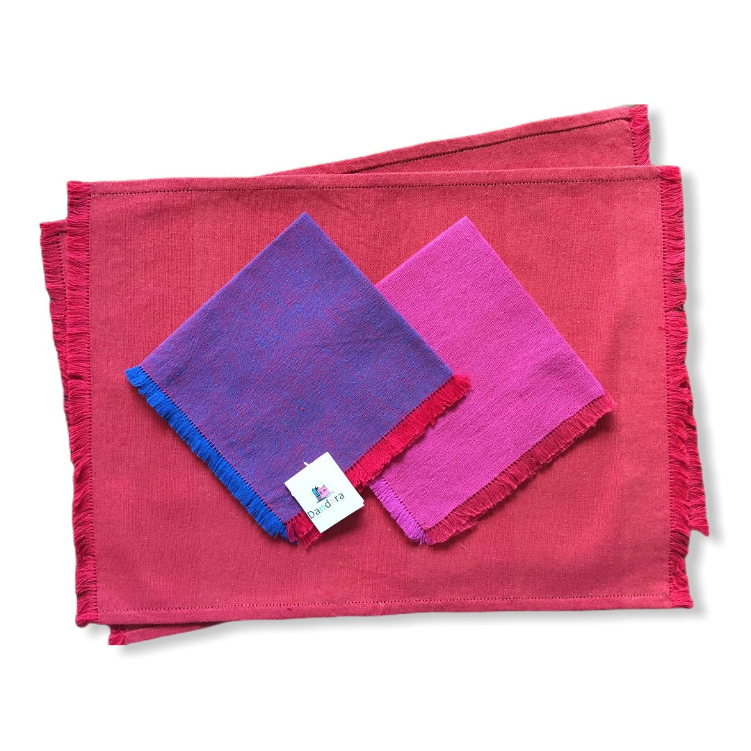 Handwoven Placemats & Napkins - Red