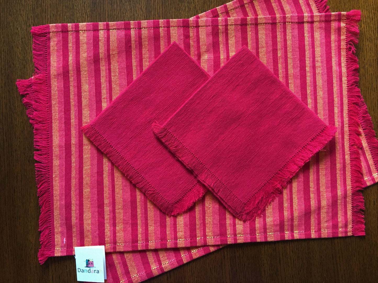 Handwoven Placemats & Napkins - Red & Orange