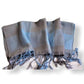 Plaid Handwoven Scarf - Blue & Gray