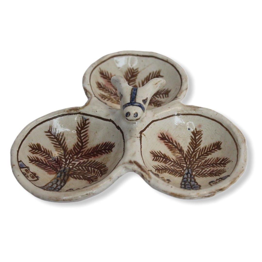 Pottery Appetizer Plate - 3 sections