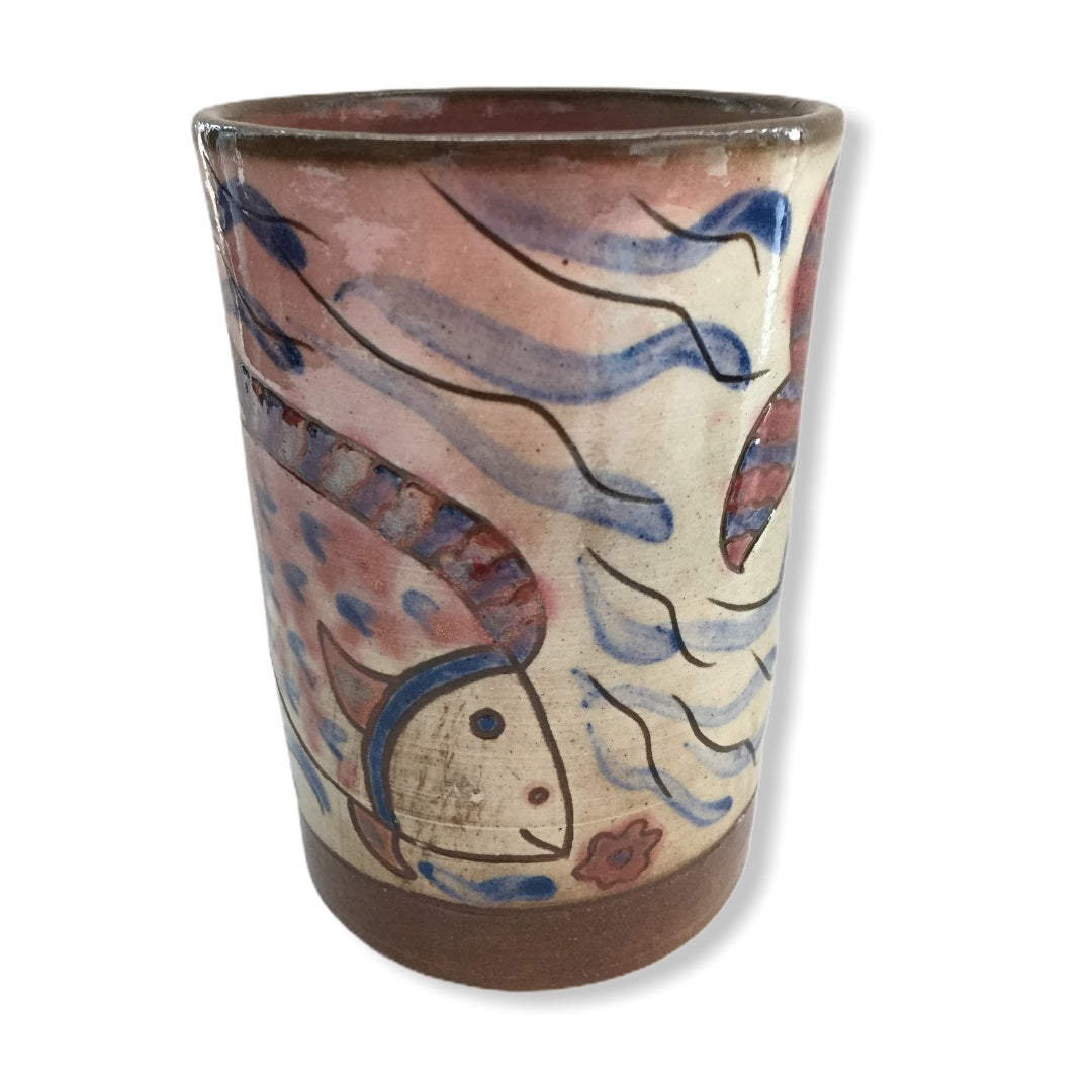 Pottery Toothbrush Holder - Fish