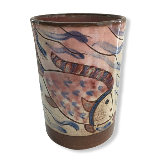 Pottery Toothbrush Holder - Fish