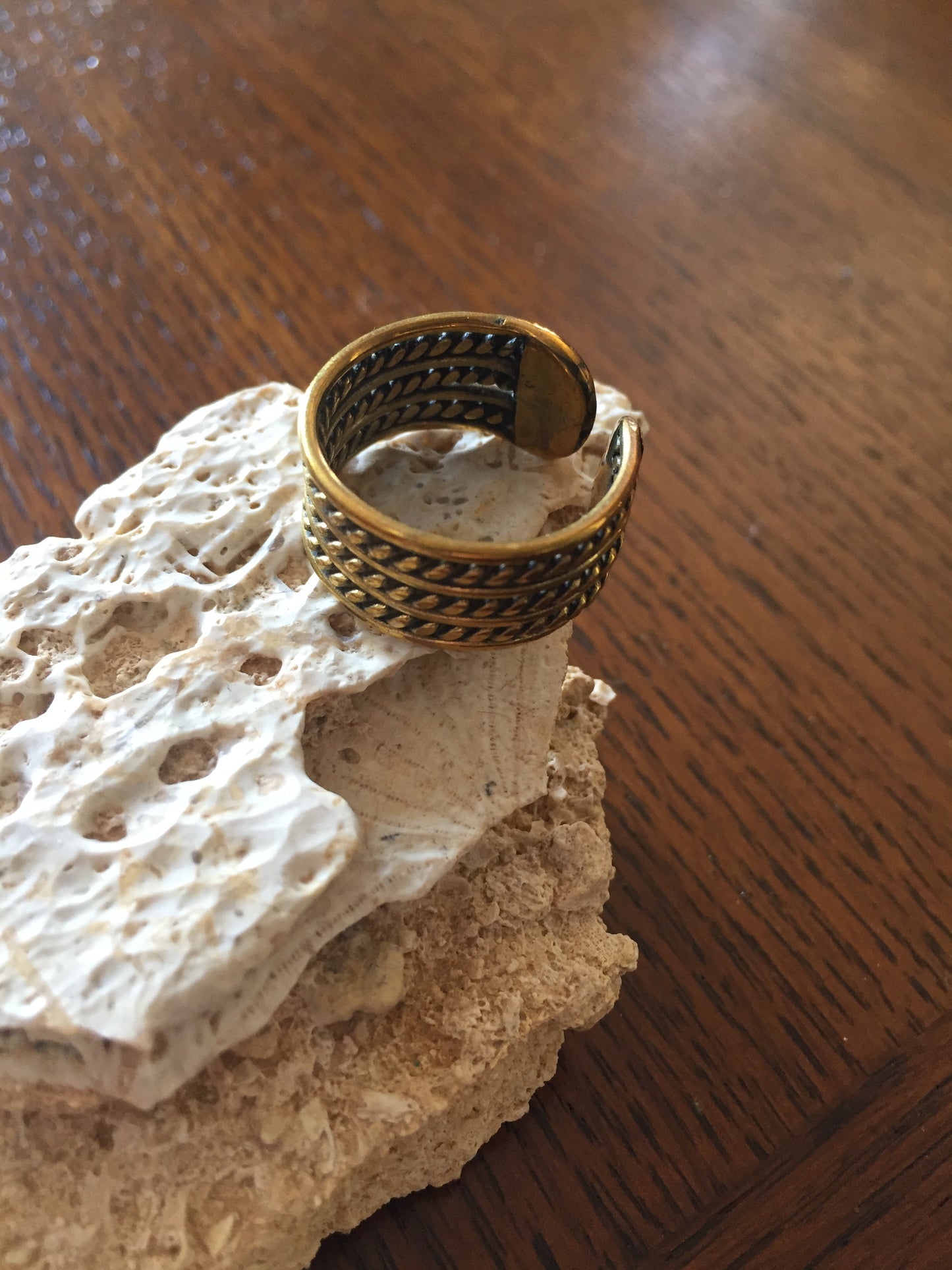 Handmade Brass Band Ring - Braids