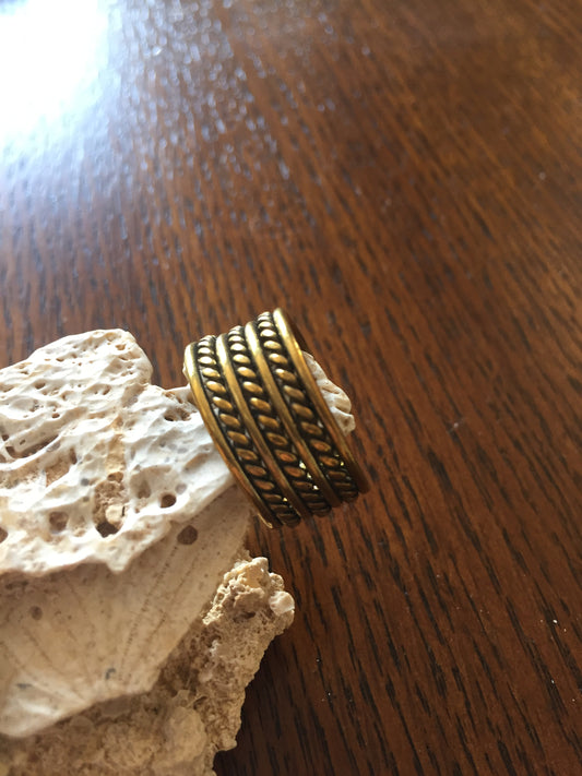 Handmade Brass Band Ring - Braids