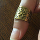 Handmade Brass Band Ring - Floral