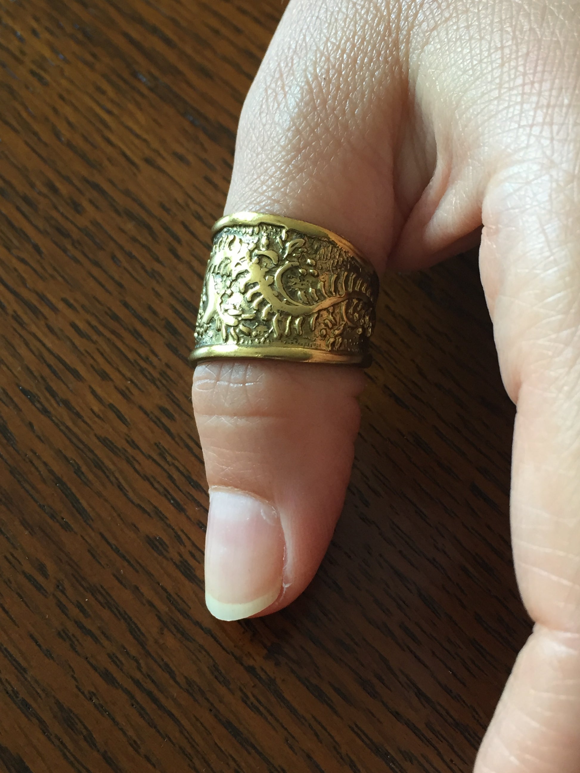 Handmade Brass Band Ring - Leaves