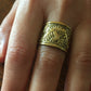 Handmade Brass Band Ring - Leaves