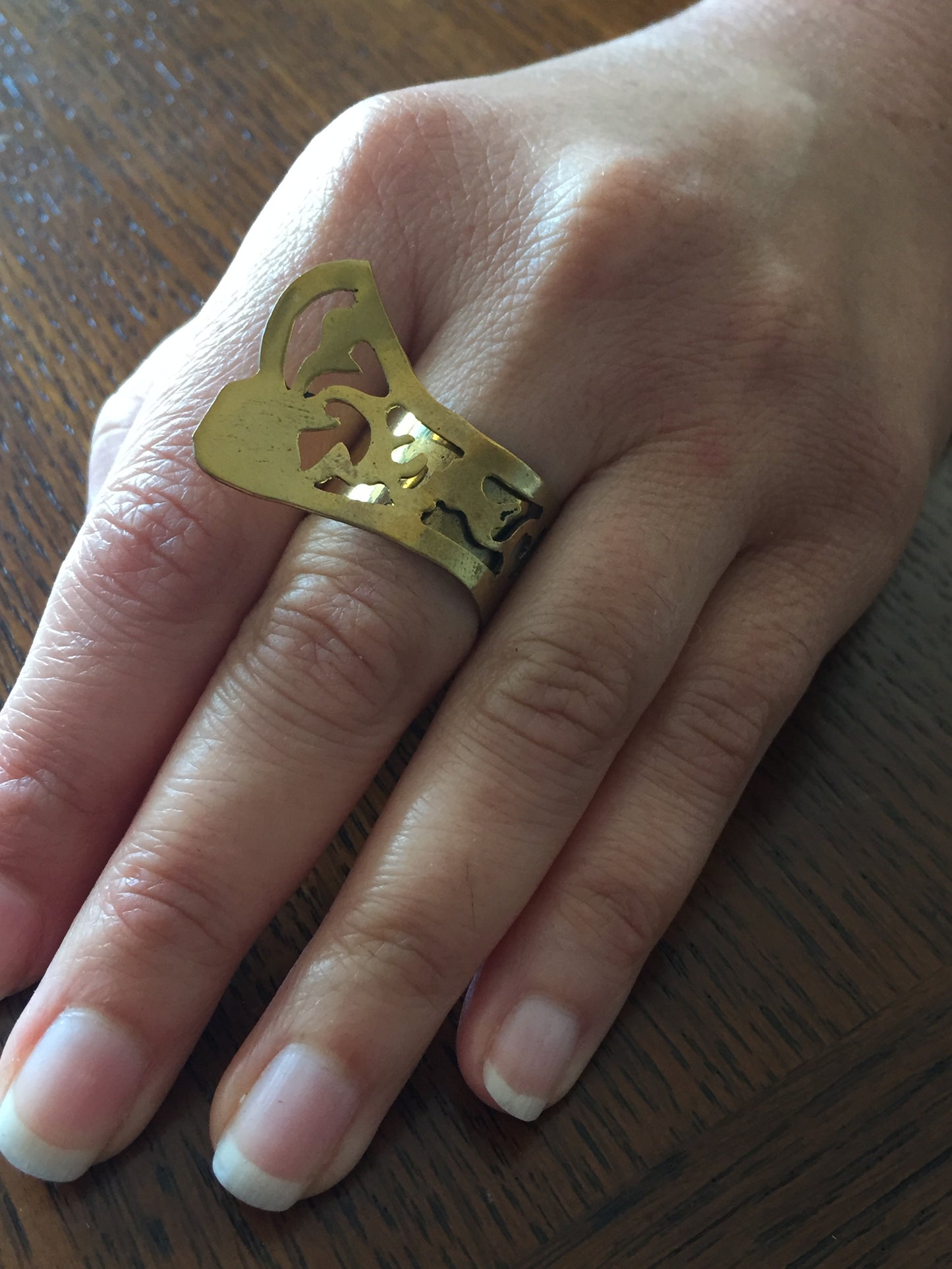 Handmade Brass Ring - Butterfly Shape