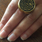 Handmade Brass Ring - Arabic Calligraphy: Joy