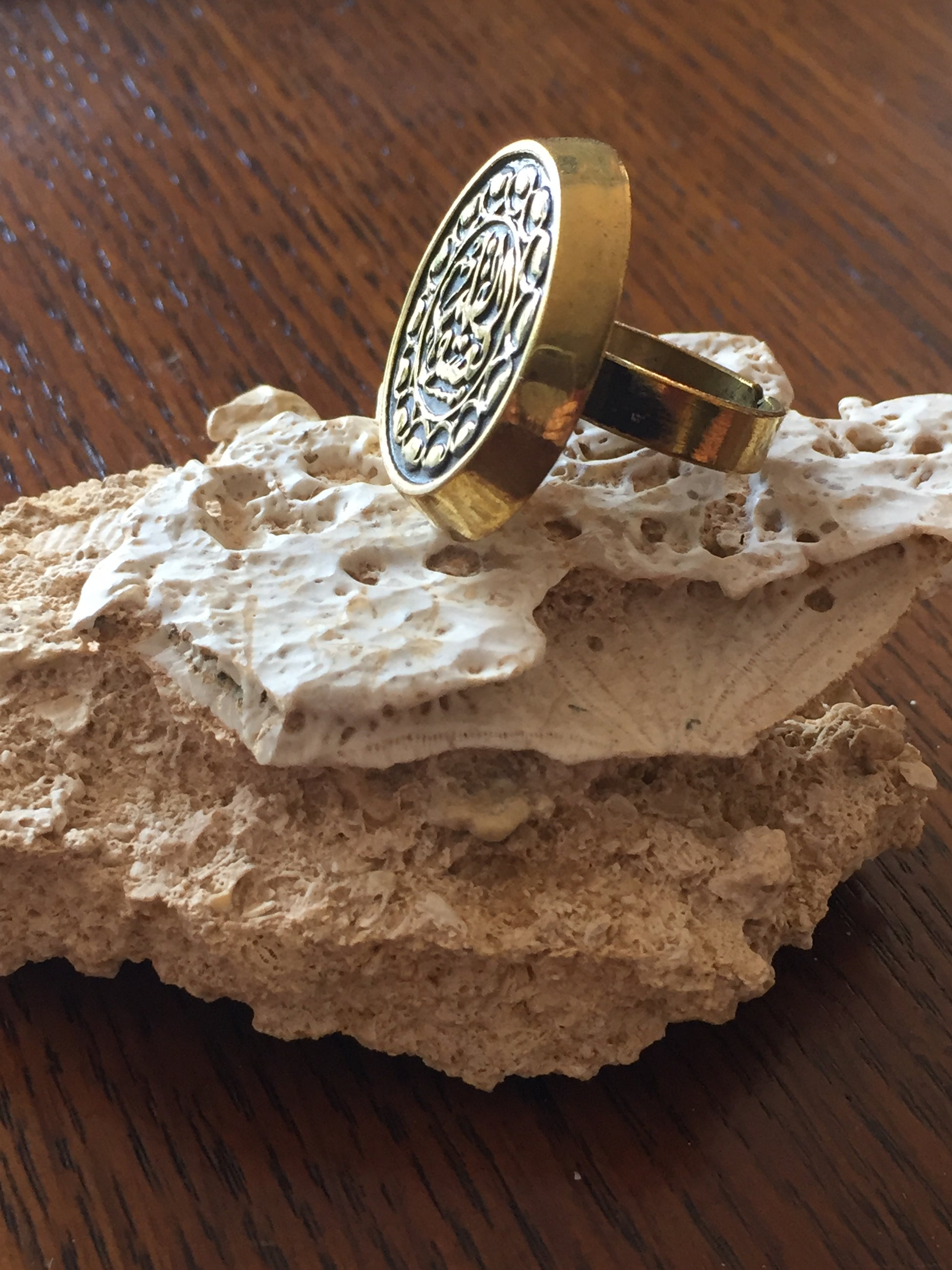 Handmade Brass Ring - Arabic Calligraphy 6
