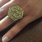 Handmade Brass Ring - Arabic Calligraphy 7