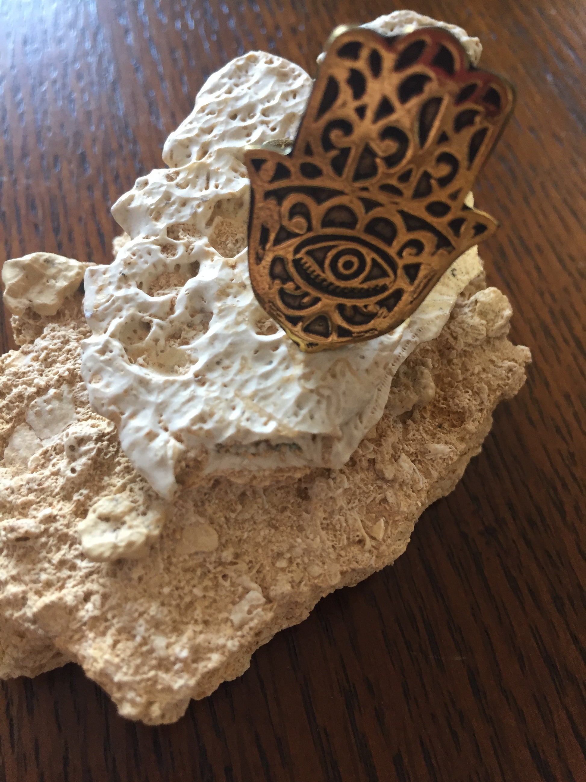 Handmade Brass Ring - Hamsa
