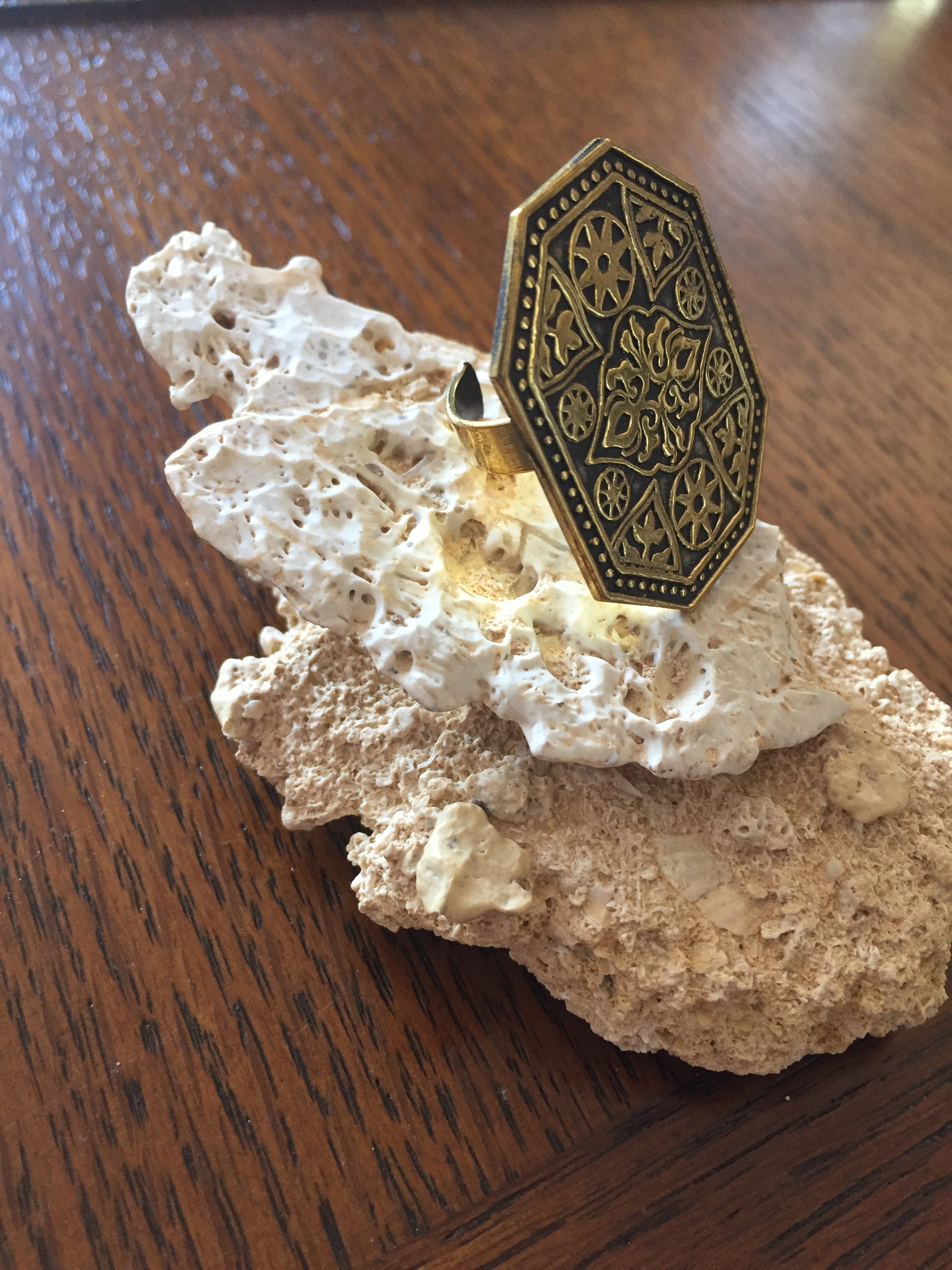 Handmade Brass Ring - Geometric Shapes