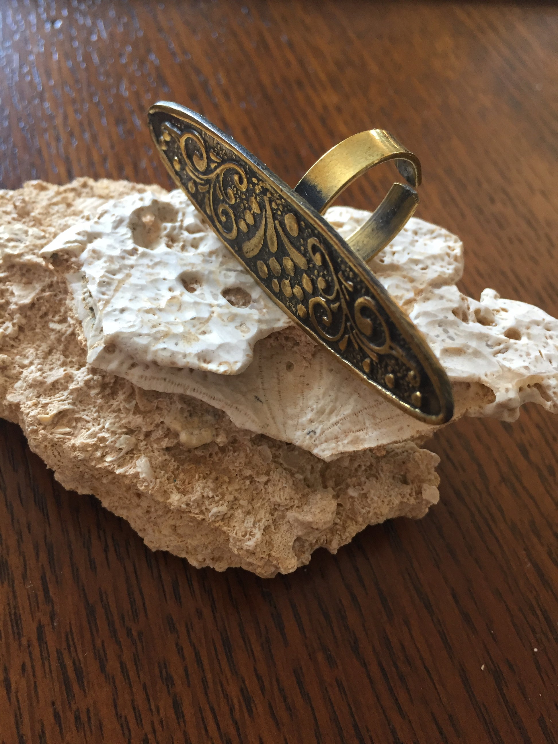 Handmade Brass Ring - Floral