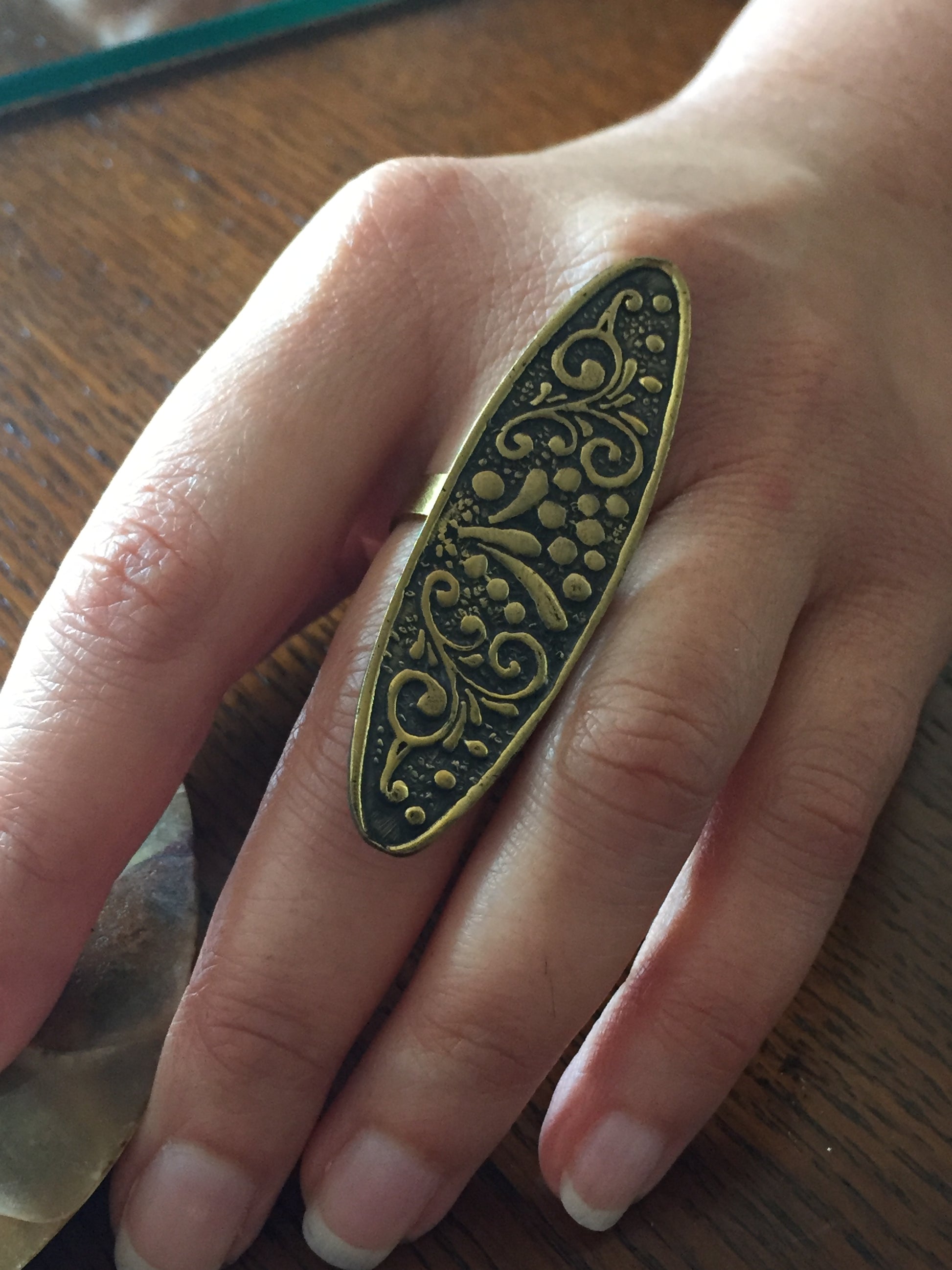 Handmade Brass Ring - Floral