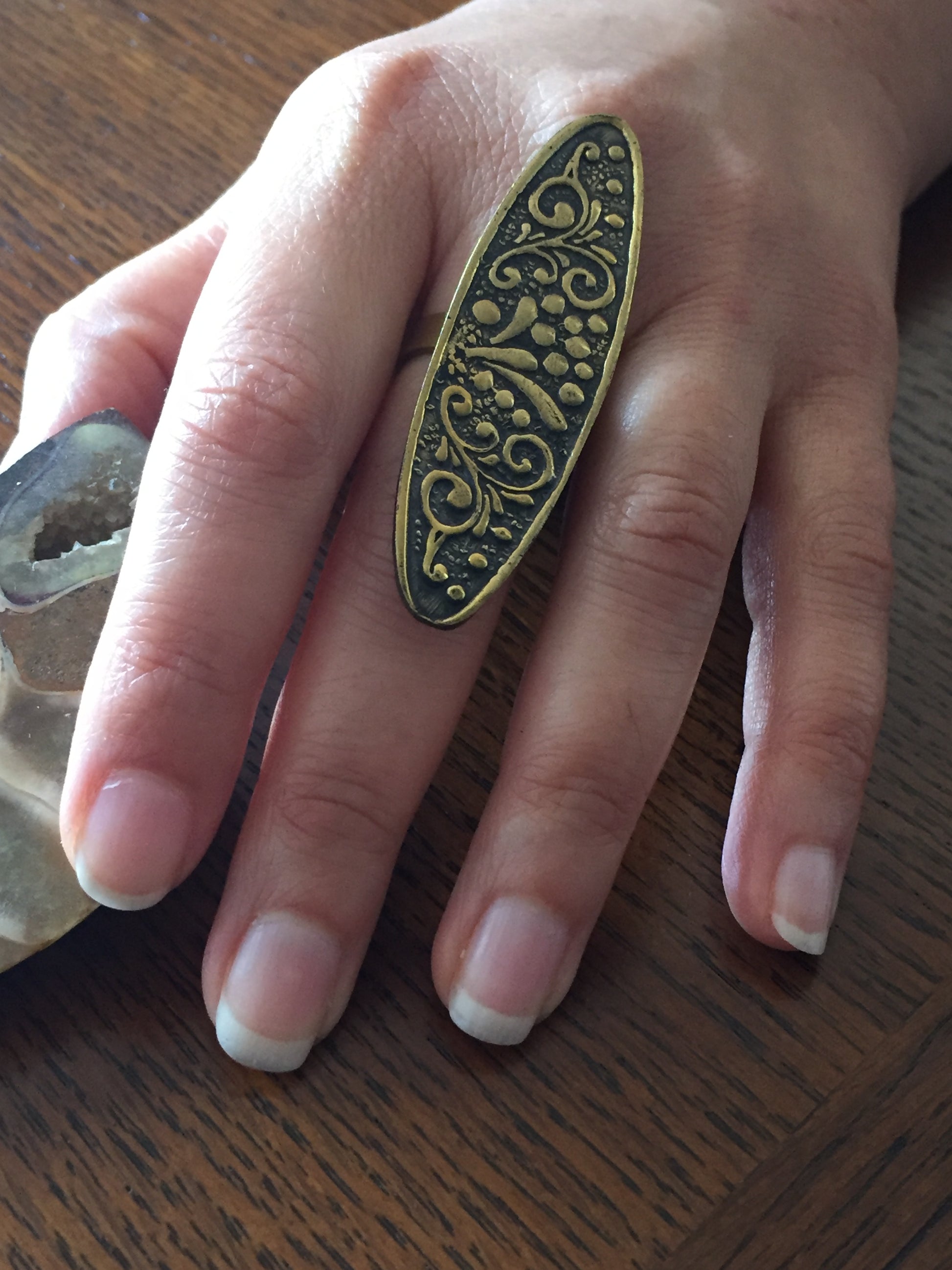 Handmade Brass Ring - Floral