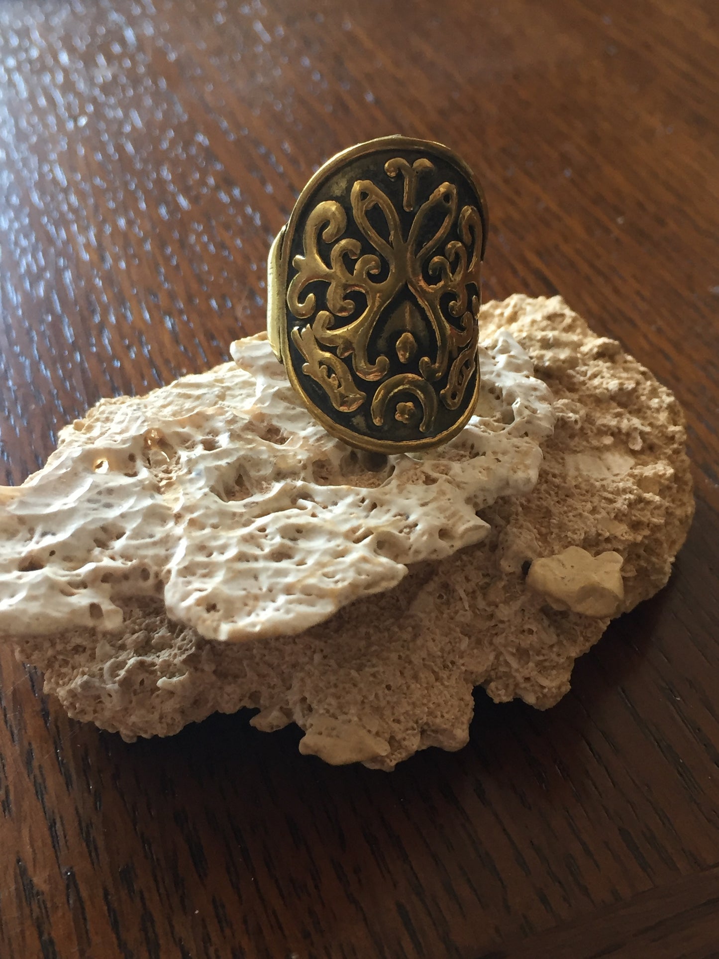 Handmade Brass Ring - Shield