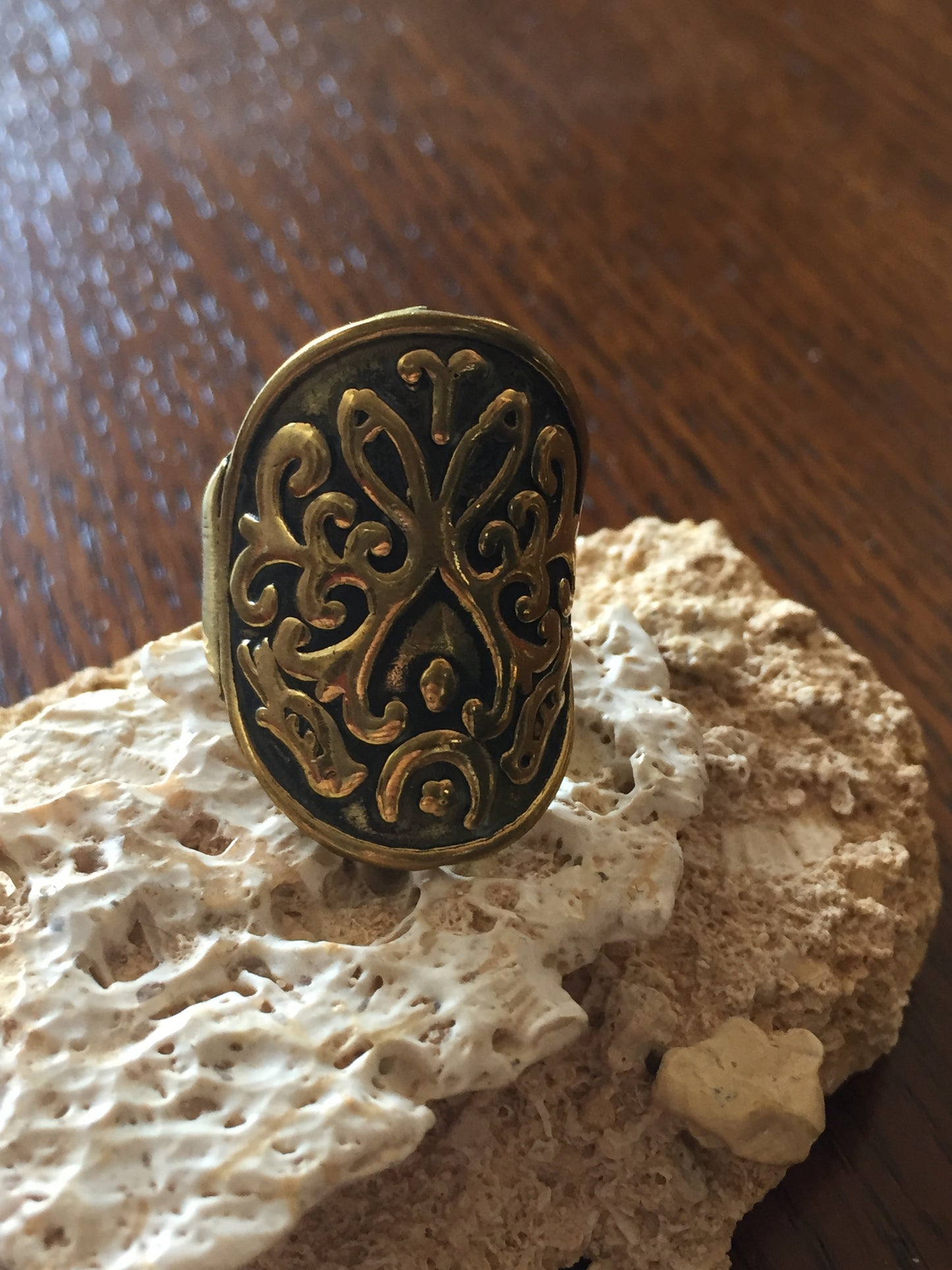 Handmade Brass Ring - Shield