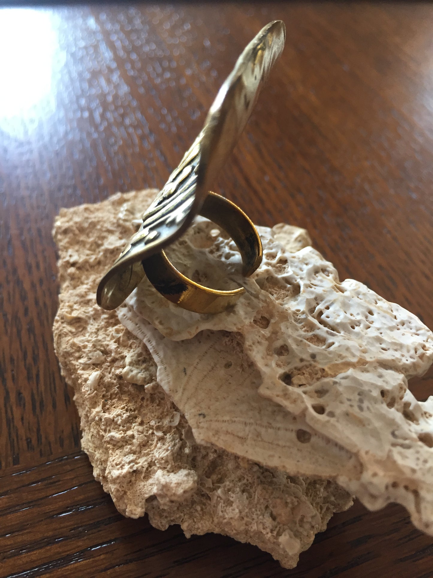 Handmade Brass Ring - Arabic Calligraphy: Praise be to God