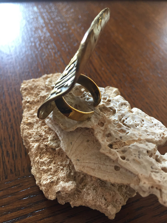 Handmade Brass Ring - Arabic Calligraphy: Praise be to God